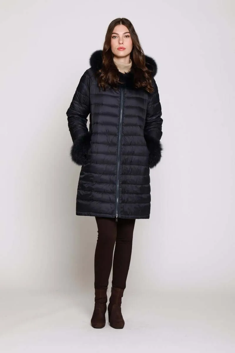 #1263HD  Genuine down reverses to layered rabbit   Winter Sale $390