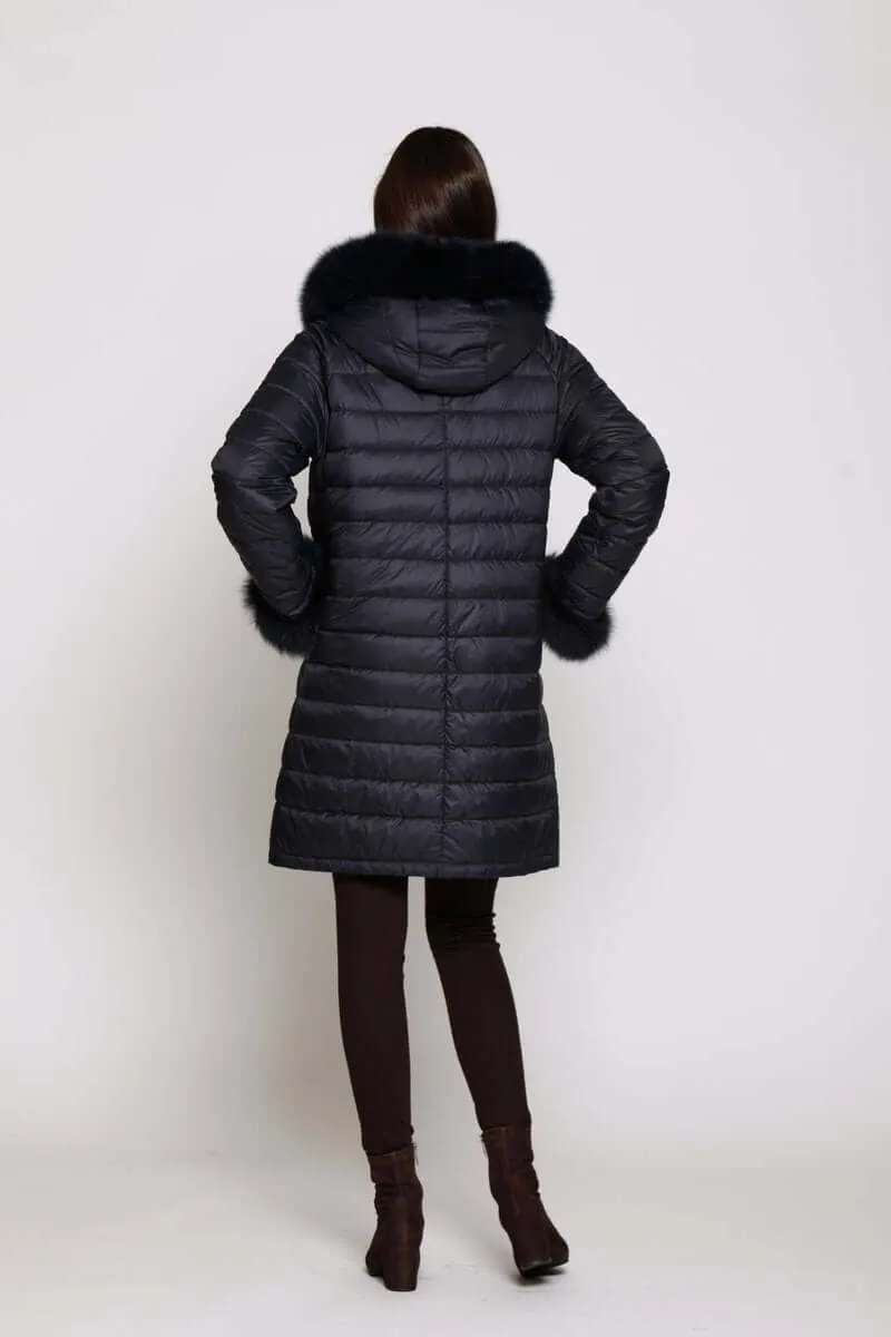 #1263HD  Genuine down reverses to layered rabbit   Winter Sale $390