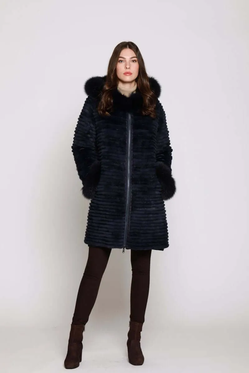 #1263HD  Genuine down reverses to layered rabbit   Winter Sale $390