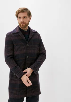 $1,795 ELEVENTY - CASHMERE / WOOL Burgundy / Navy Coat- 40 (50EU)