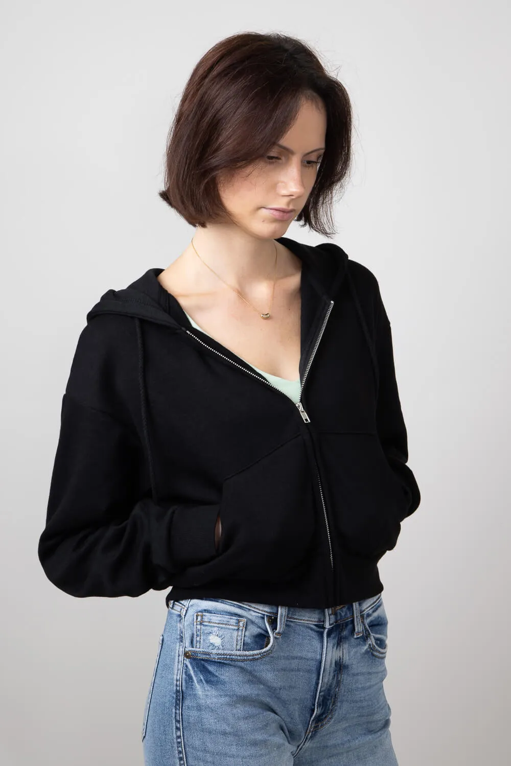 1897 Active Full Zip Fleece Hoodie for Women in Black | JK354-BLACK