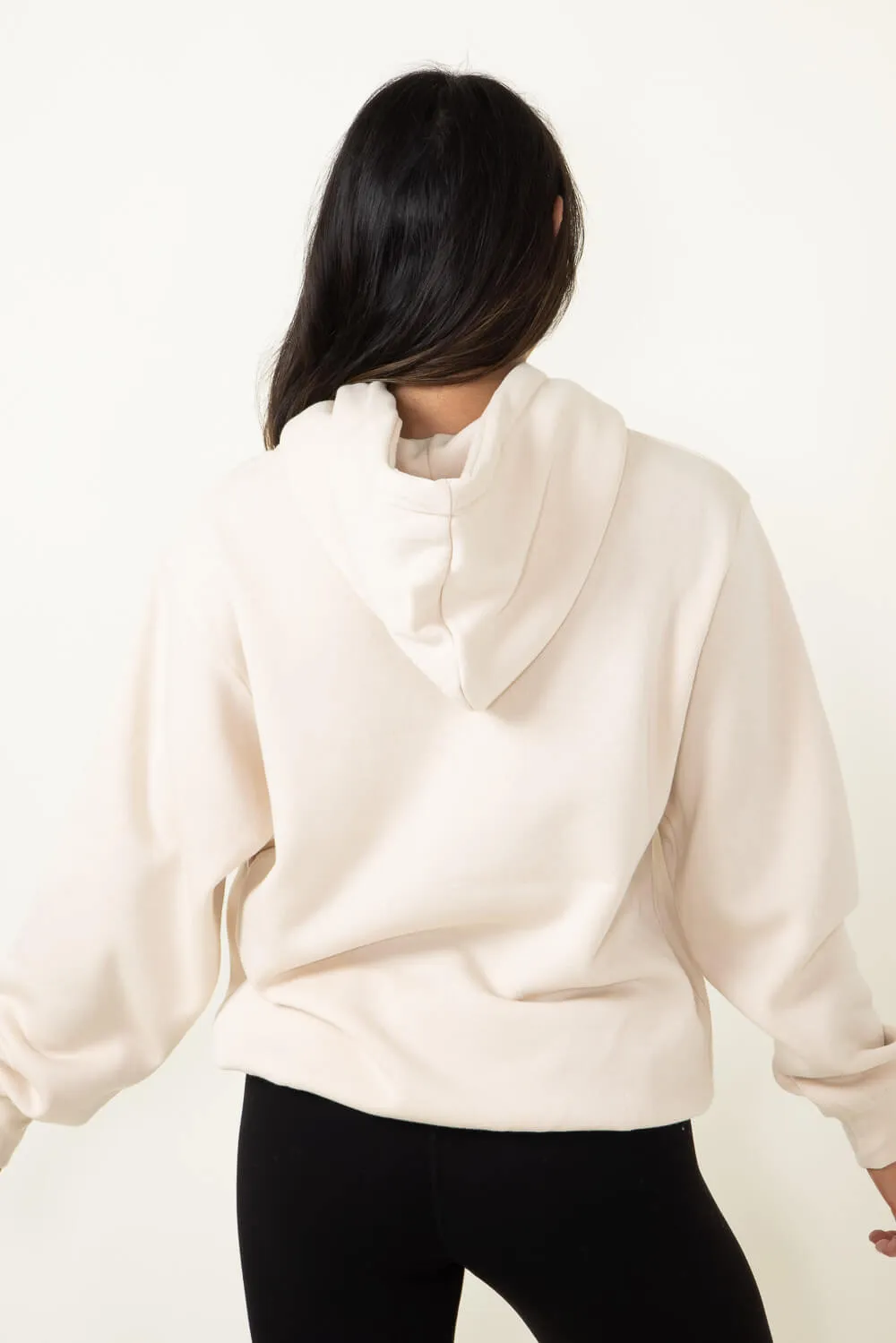 1897 Active Wisconsin Embroidered Hoodie for Women in Cream | JT082-WI-CREAM