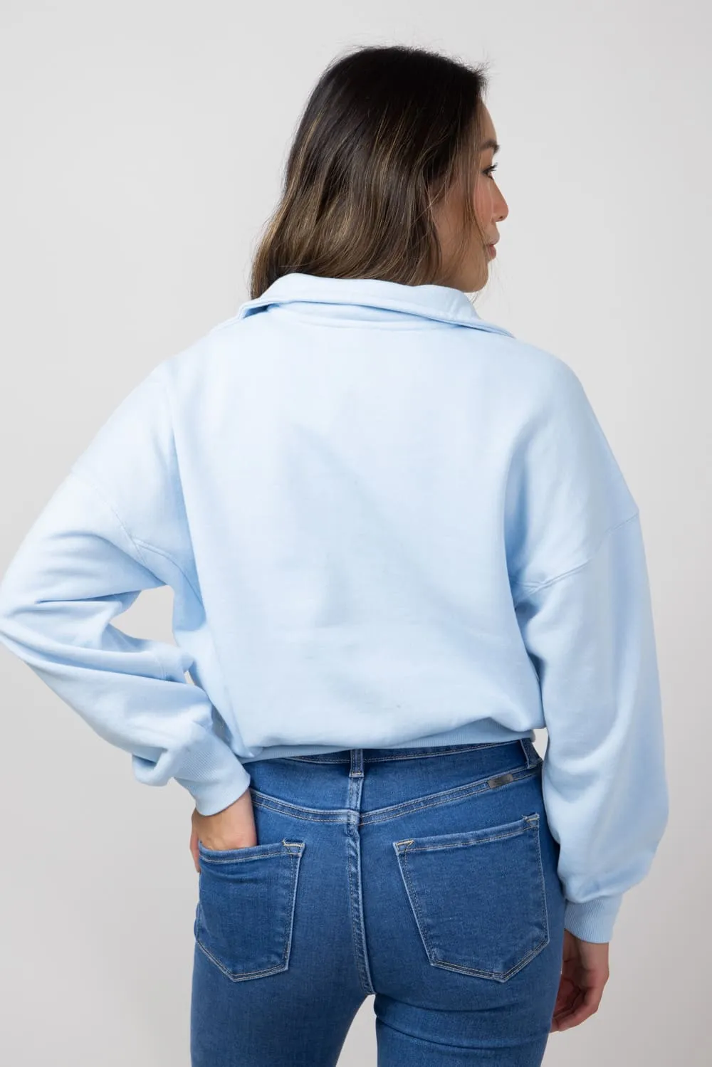 1897 Active ¼ Zip Mock Neck Pullover for Women in Blue | JK240-BLUE