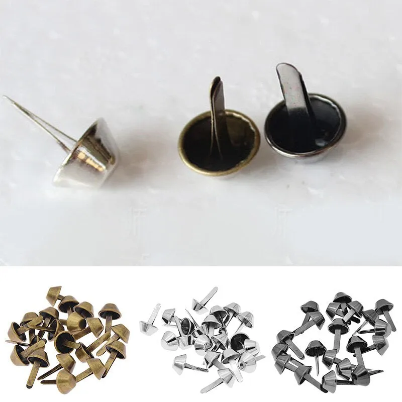 20pcs 12mm Luggage Hardware Base Decorative Two-legged Fork Nails Manual Metal Bag Bottom Nail Foot Nail DIY Bag Accessories New