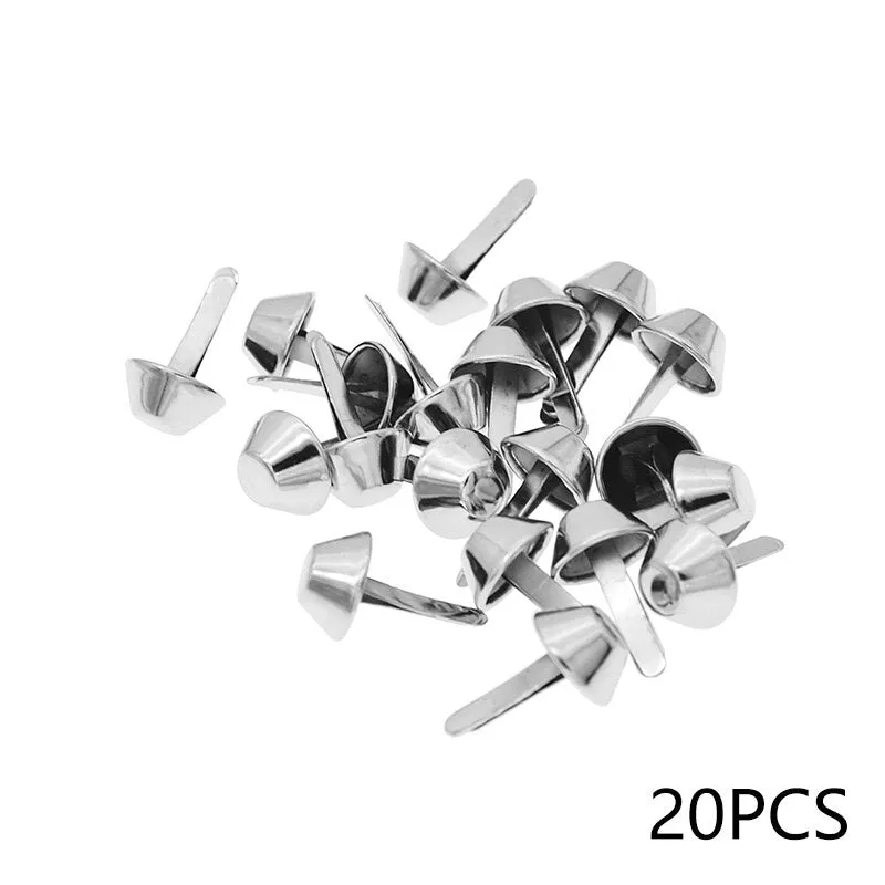 20pcs 12mm Luggage Hardware Base Decorative Two-legged Fork Nails Manual Metal Bag Bottom Nail Foot Nail DIY Bag Accessories New