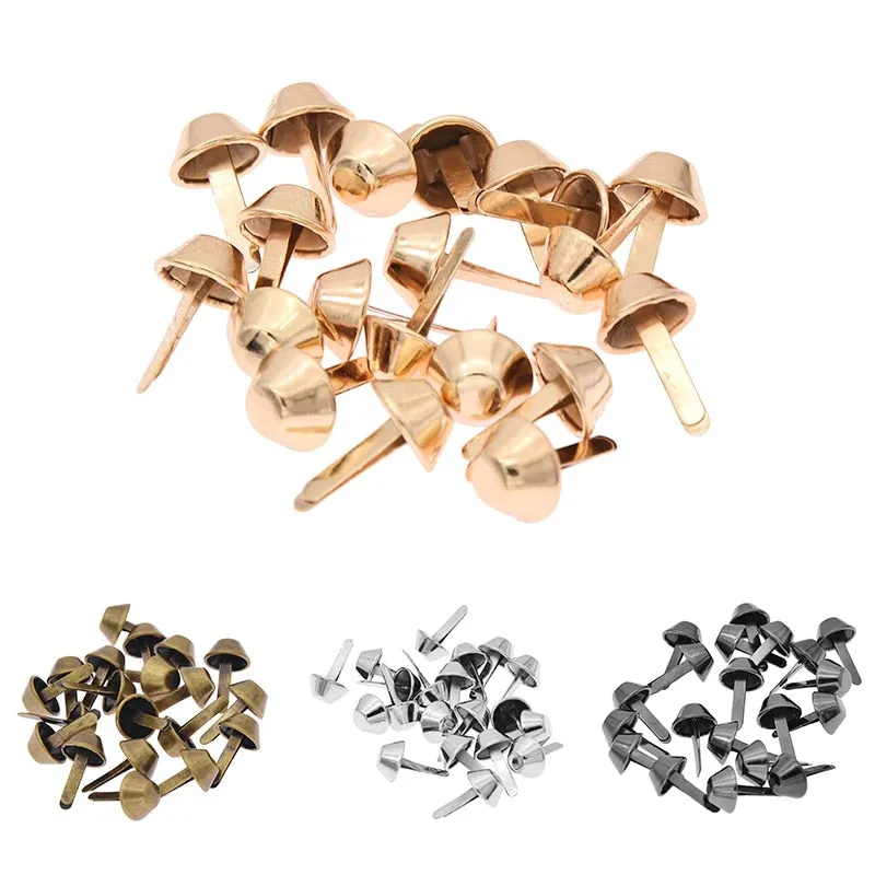 20pcs 12mm Luggage Hardware Base Decorative Two-legged Fork Nails Manual Metal Bag Bottom Nail Foot Nail DIY Bag Accessories New