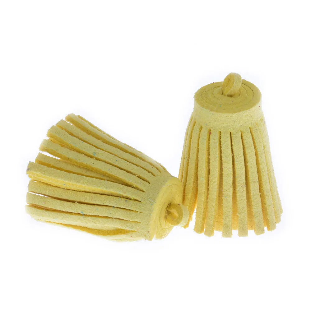 3CM Fiber Tassel Artificial Leather Tassel Fringe Tassels cute fat tassel DIY jewelry Accessories Pendent Charms Findings yellow 10pcs
