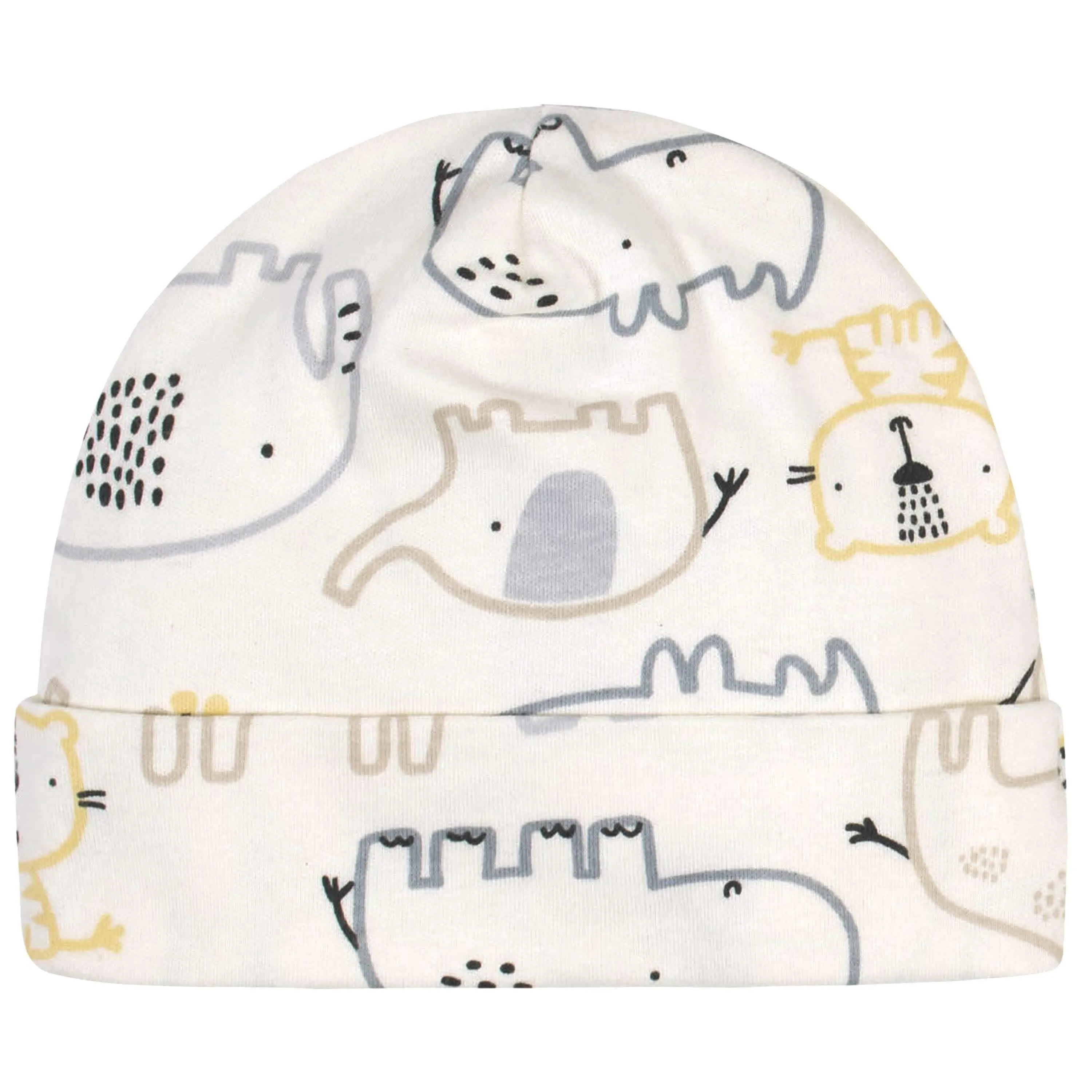 4-Piece Baby Boys Organic Wild Guy Gowns & Caps