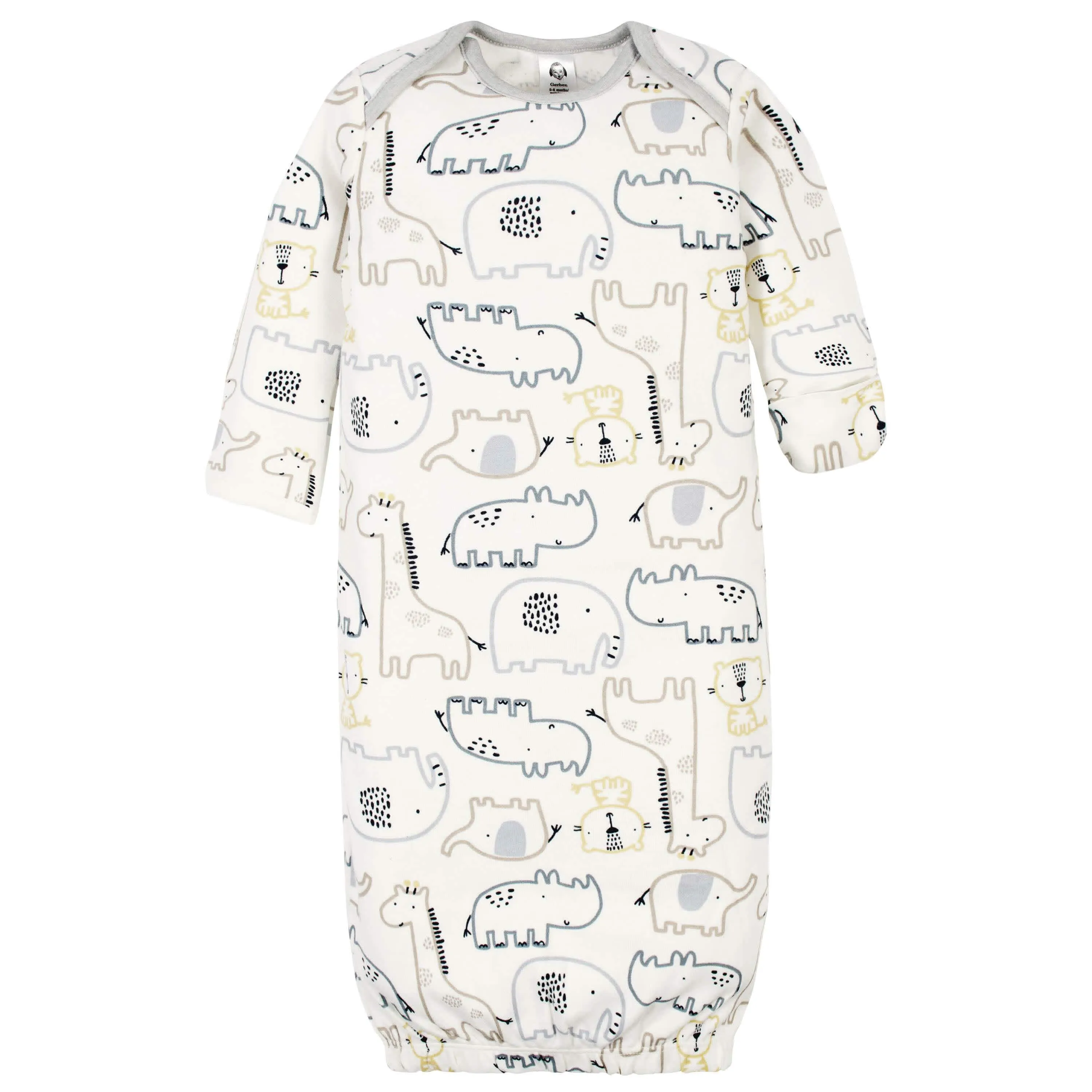 4-Piece Baby Boys Organic Wild Guy Gowns & Caps