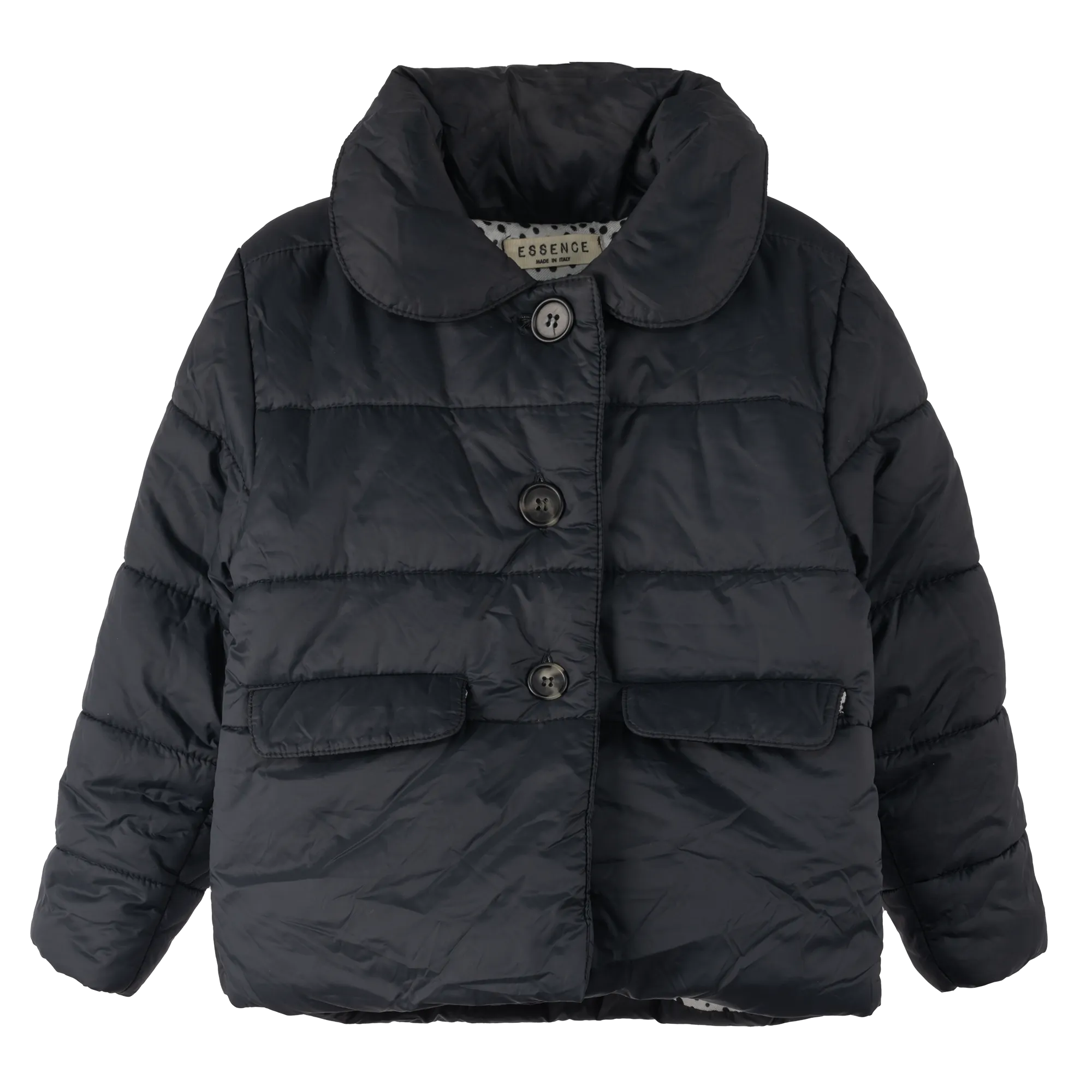 [5/6y] Essence Italy Black Light Puffer Coat