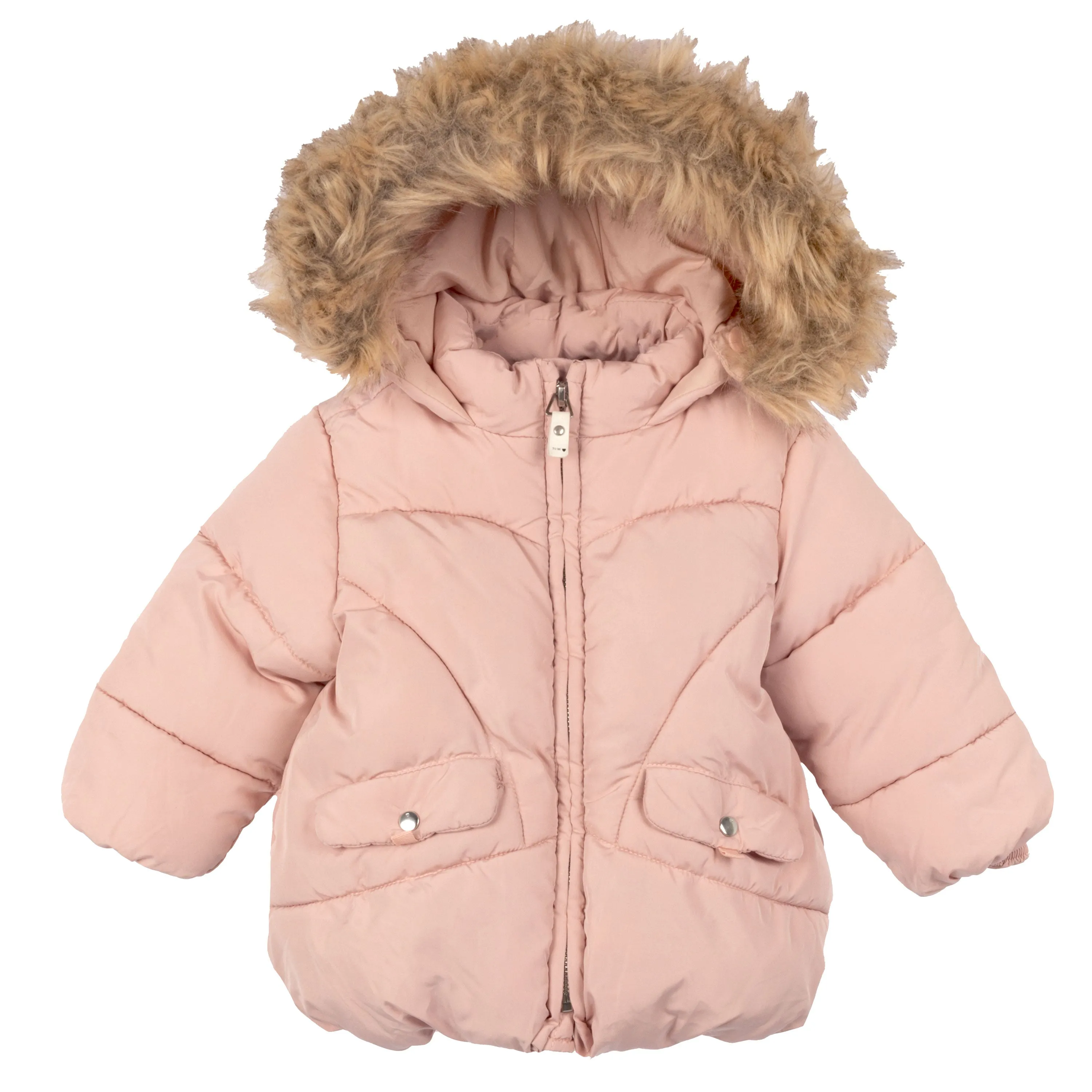 [6/9m] Zara Baby Pink Faux Fur Puffer Coat