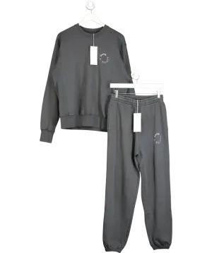 7 Days Active Grey Monday 100% Organic Cotton 2-piece lounge tracksuit Set UK S