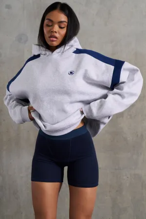 Academic - Oversized Hooded Sweatshirt in Heather Grey