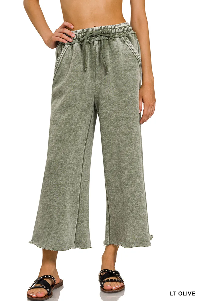 Acid wash pants with pockets