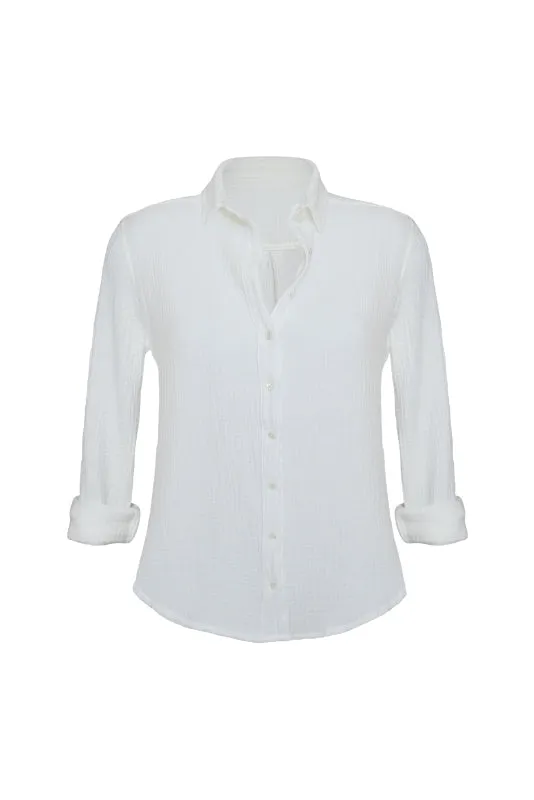 ADRAS Gauze Blouse in White