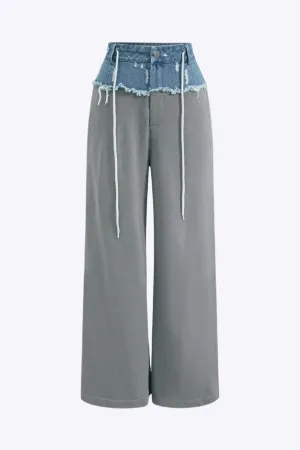 Aeliana - Unique Patchwork Design Woman's Denim Trousers