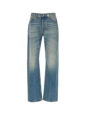 Alexander Mcqueen Blue Denim Pants
