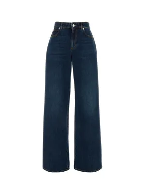 Alexander Mcqueen Navy Denim Pants