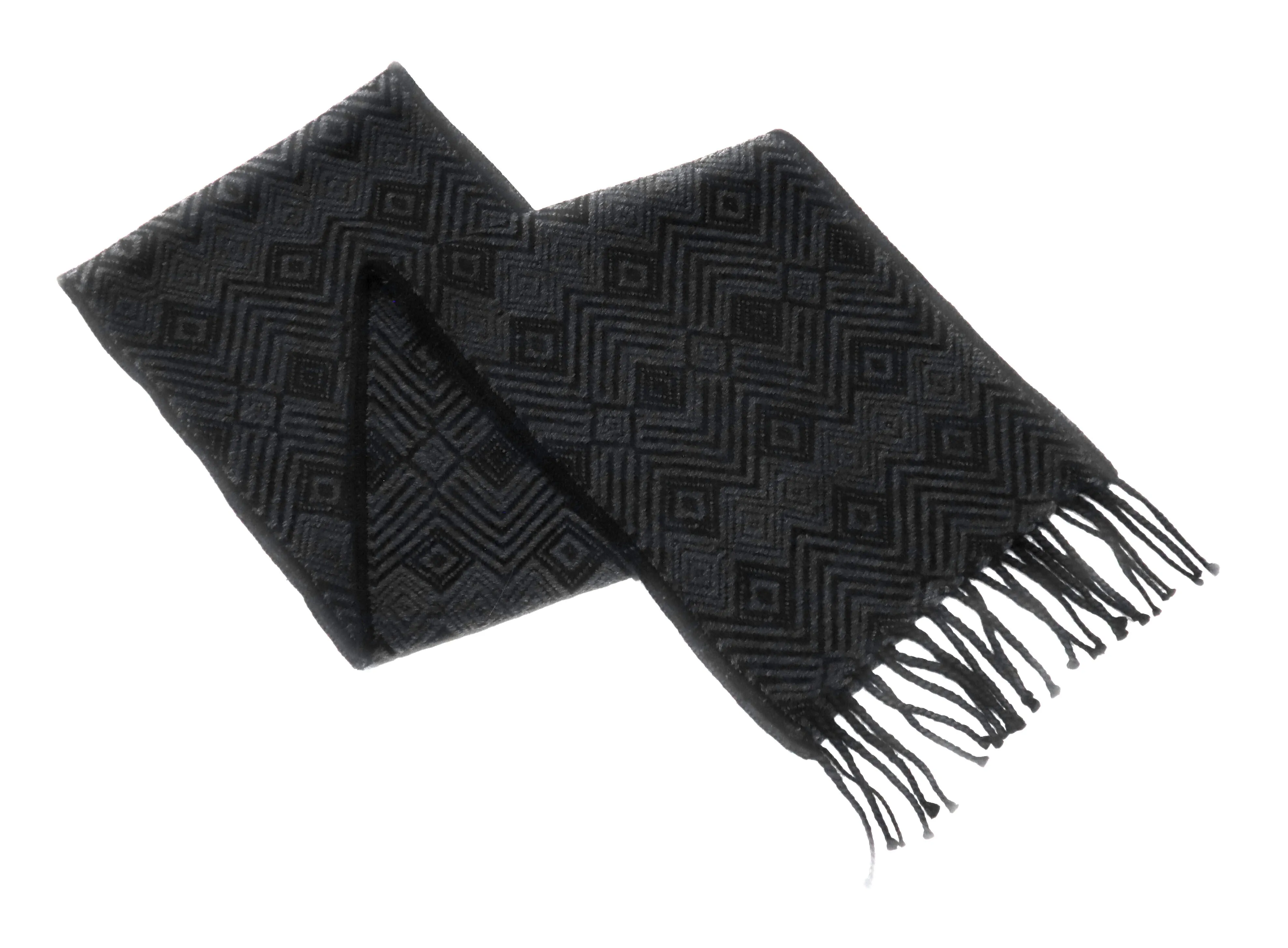 Alpaca Wool Blend Scarf Authentic Peruvian Natural Fiber Wool 60"L x 8"W. Black, Dark & Light Gray. UNISEX.