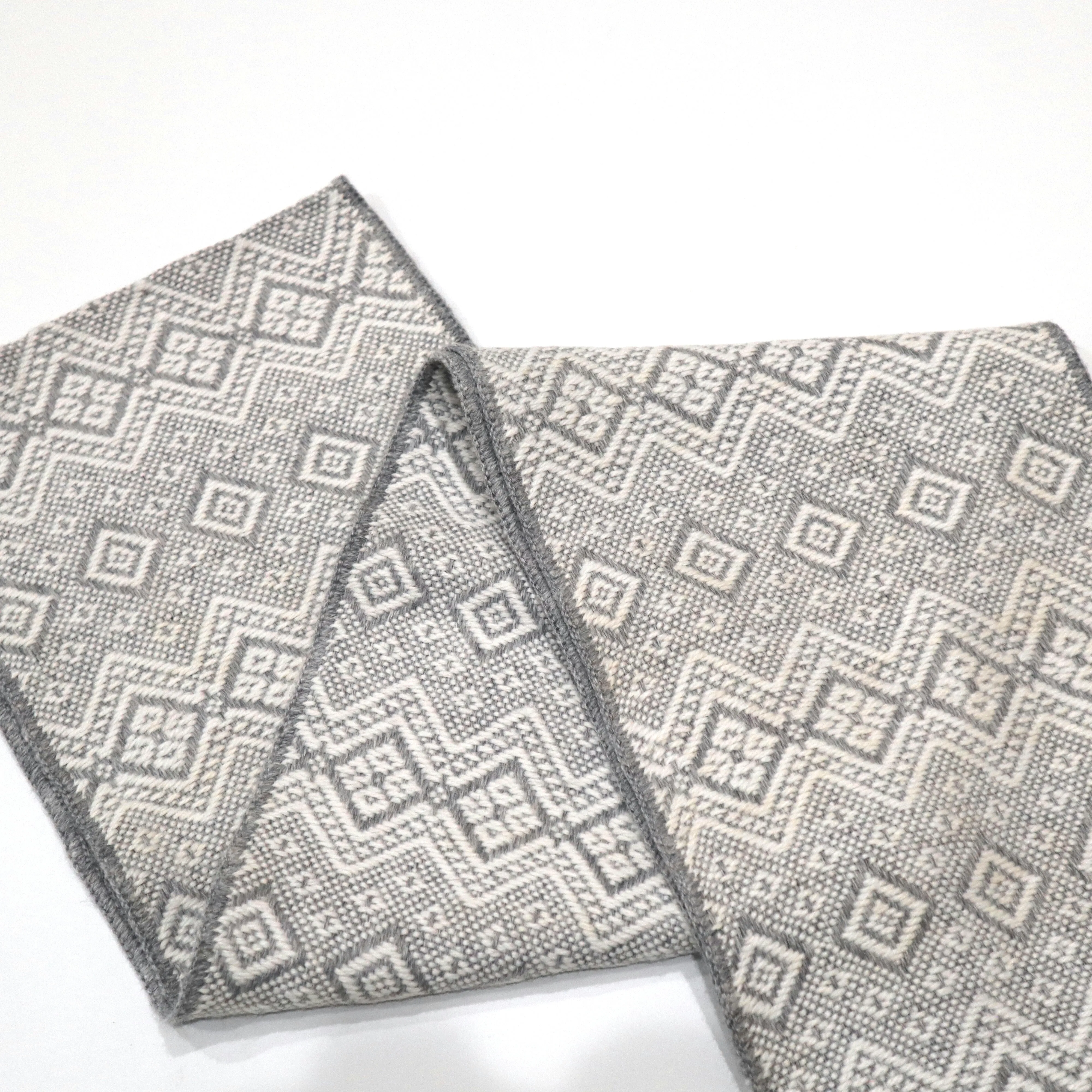 Alpaca Wool Blend Scarf Authentic Peruvian Natural Fiber Wool 60"L x 8"W. Light Gray UNISEX.
