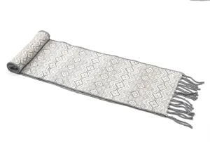 Alpaca Wool Blend Scarf Authentic Peruvian Natural Fiber Wool 60"L x 8"W. Light Gray UNISEX.