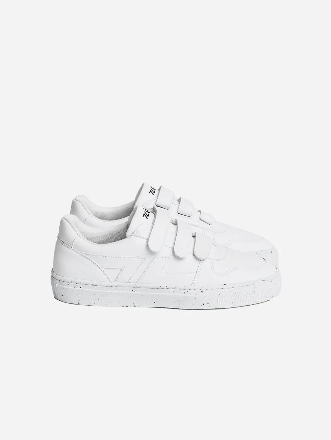 Alpha Unisex Vegan Leather Velcro Sneakers | White