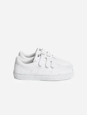 Alpha Unisex Vegan Leather Velcro Sneakers | White