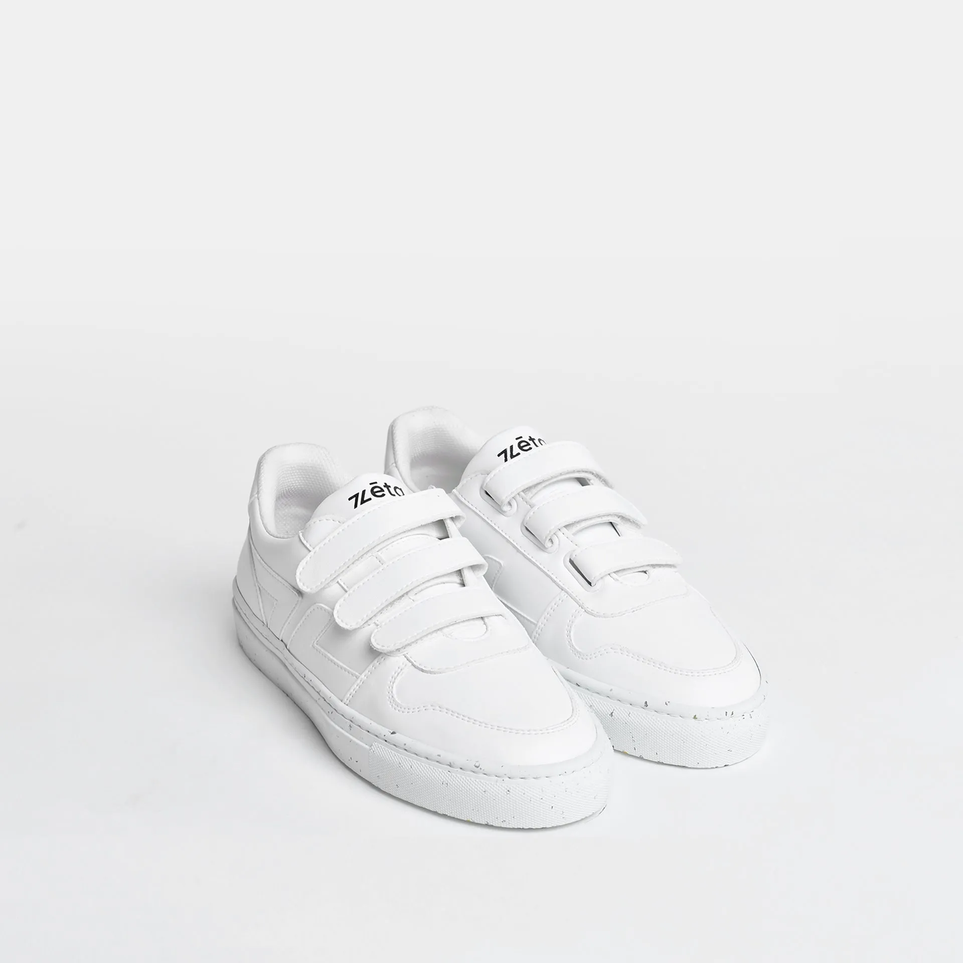 Alpha Unisex Vegan Leather Velcro Sneakers | White