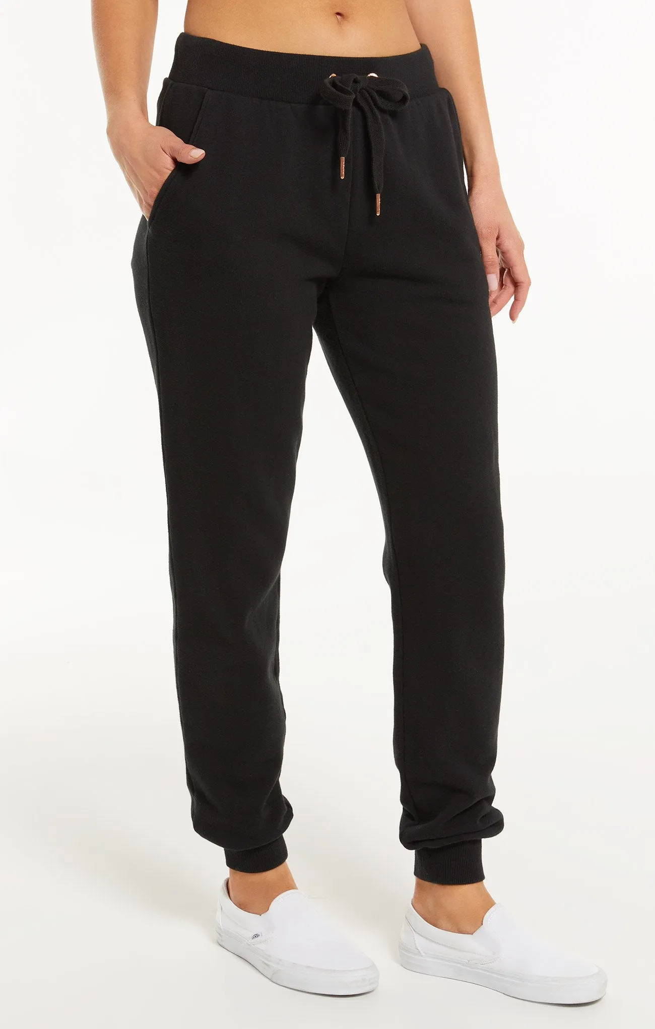 Ambre speckled pants in black