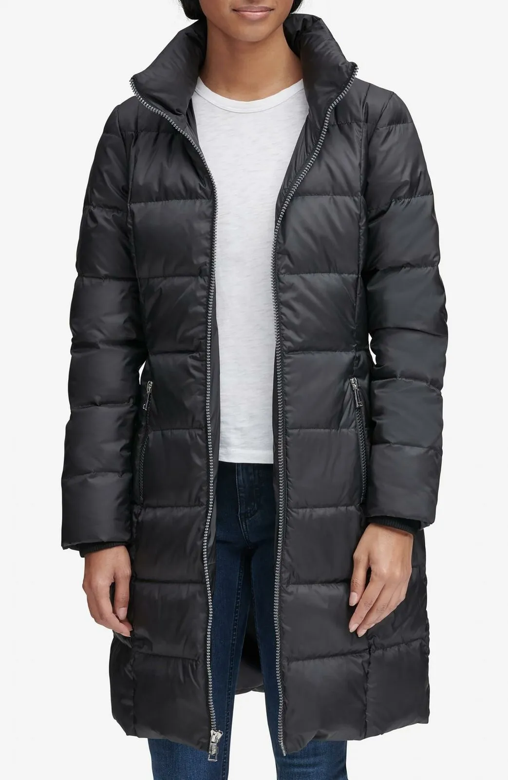 Andrew Marc Women's Renata Genuine Down & Feather Fill Puffer Jacket Black Large