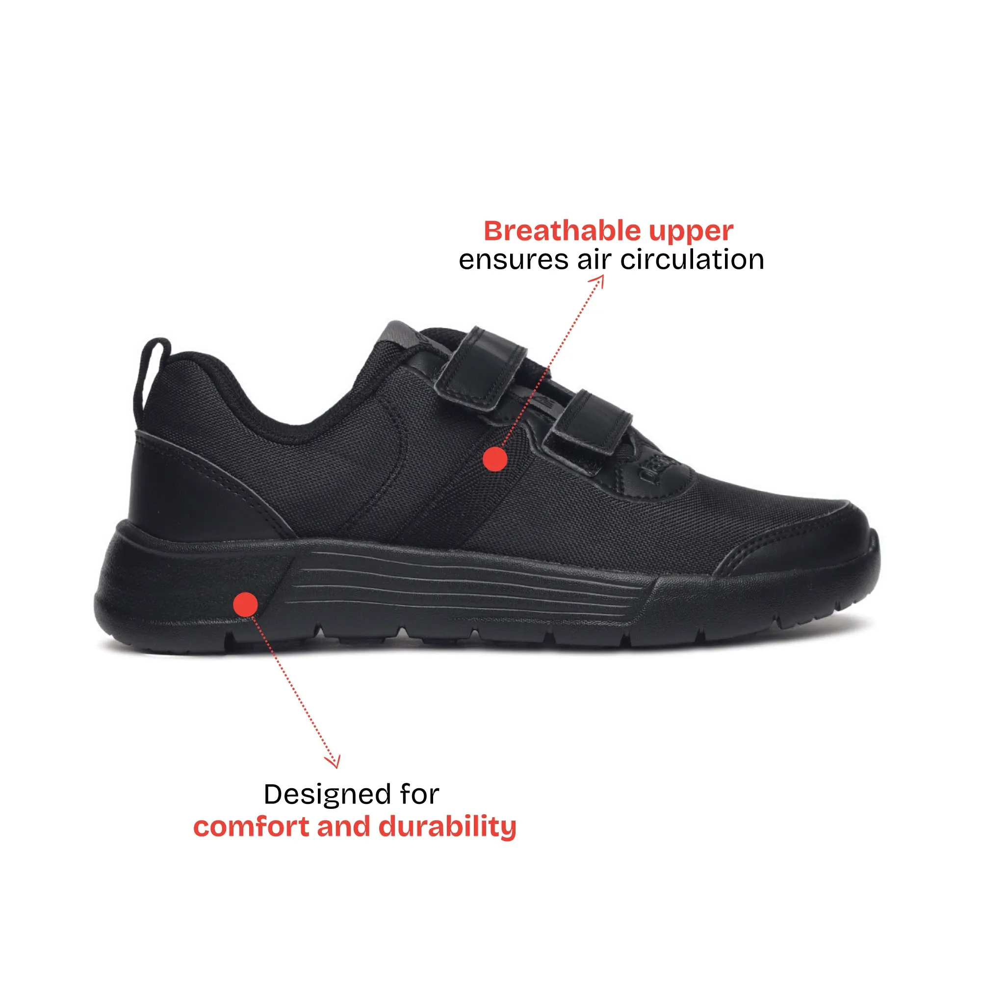 Aspire Multiplay School Shoes (1 - 4 UK) - Black