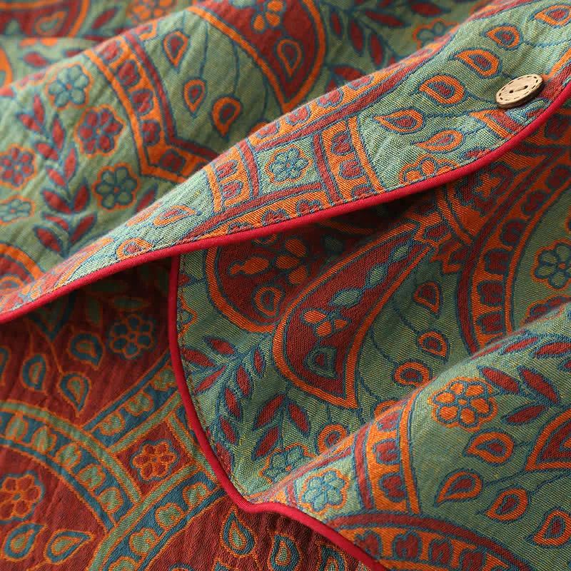 Athene™ - Vintage Jacquard Round Neck Loungewear Set - Timeless Elegance