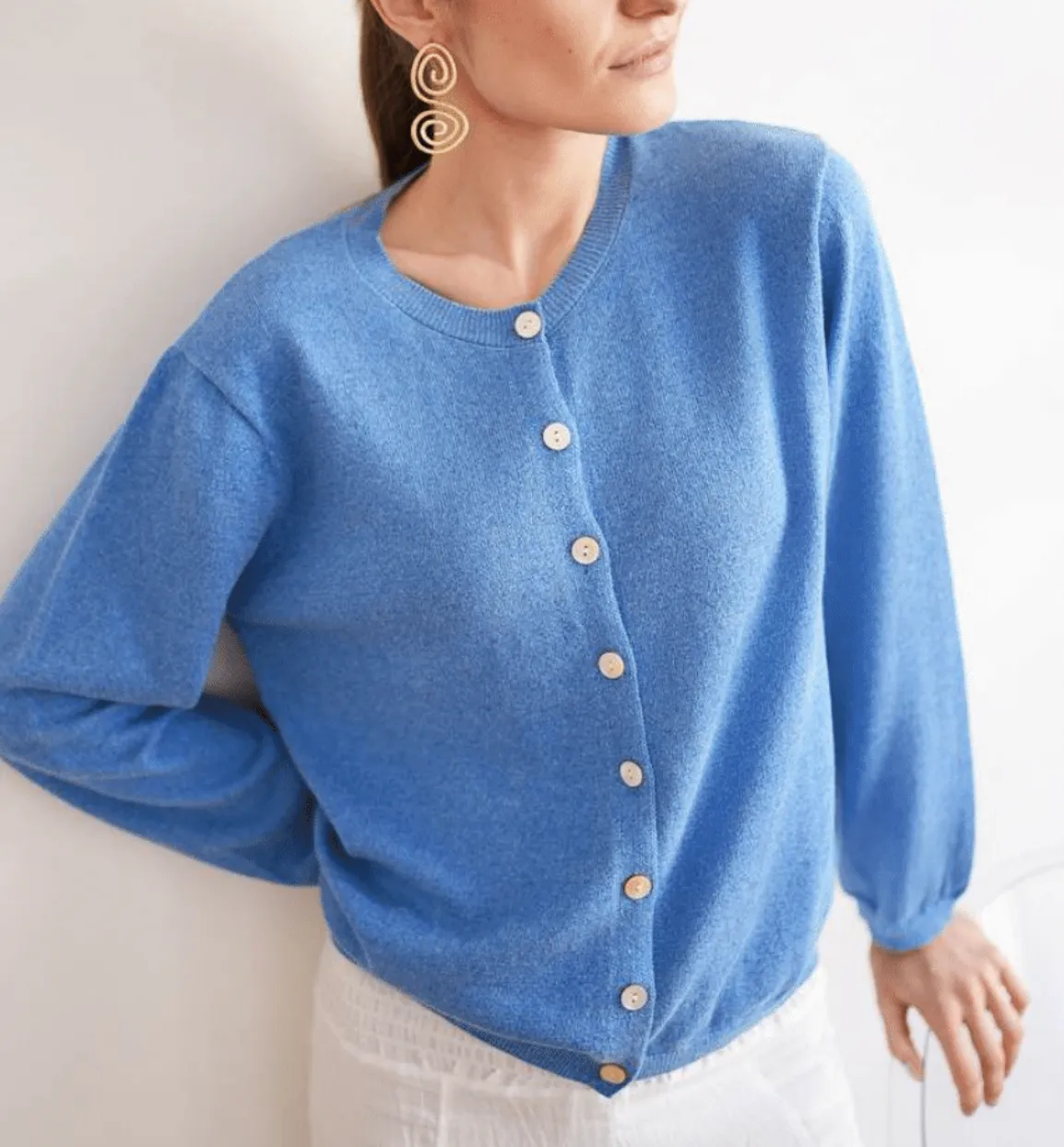 Aura Luxe Blue Lurex Cardigan