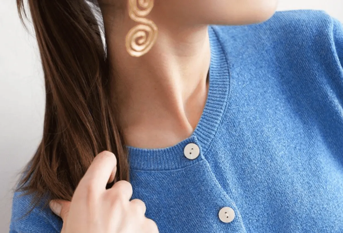 Aura Luxe Blue Lurex Cardigan