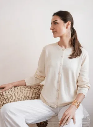 Aura Luxe Cream Cardigan