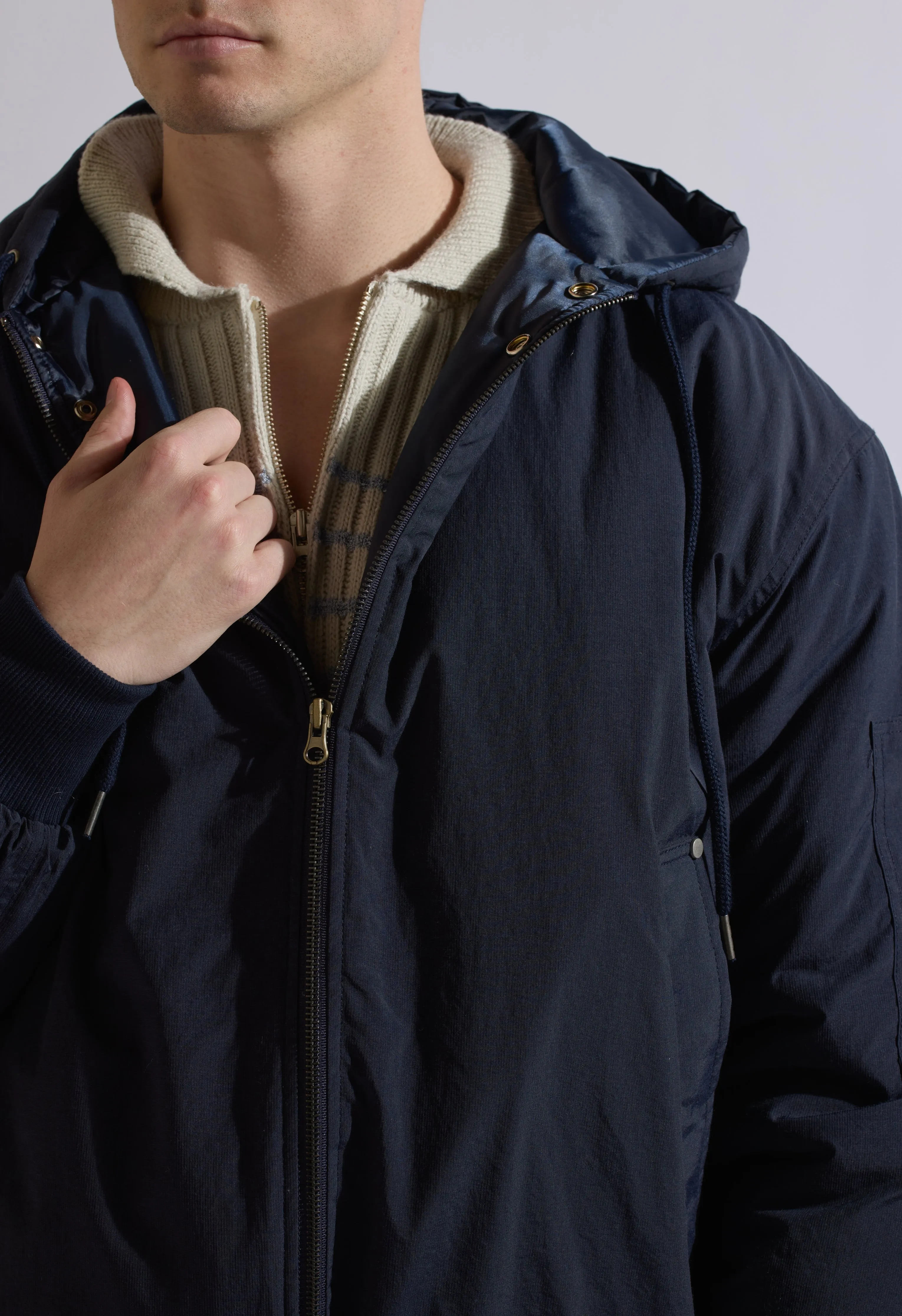 Azure Puffer Coat in Navy