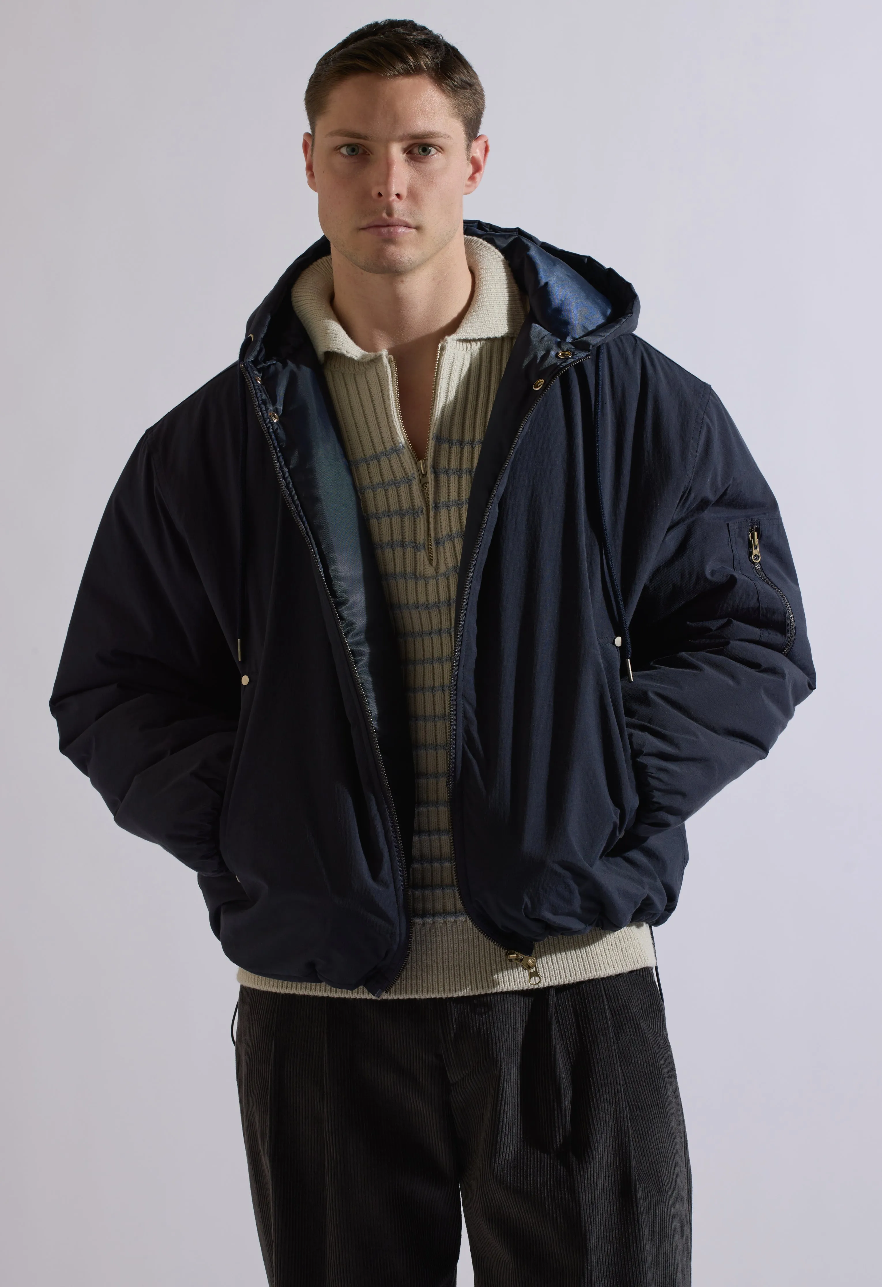 Azure Puffer Coat in Navy