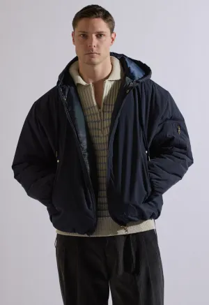 Azure Puffer Coat in Navy