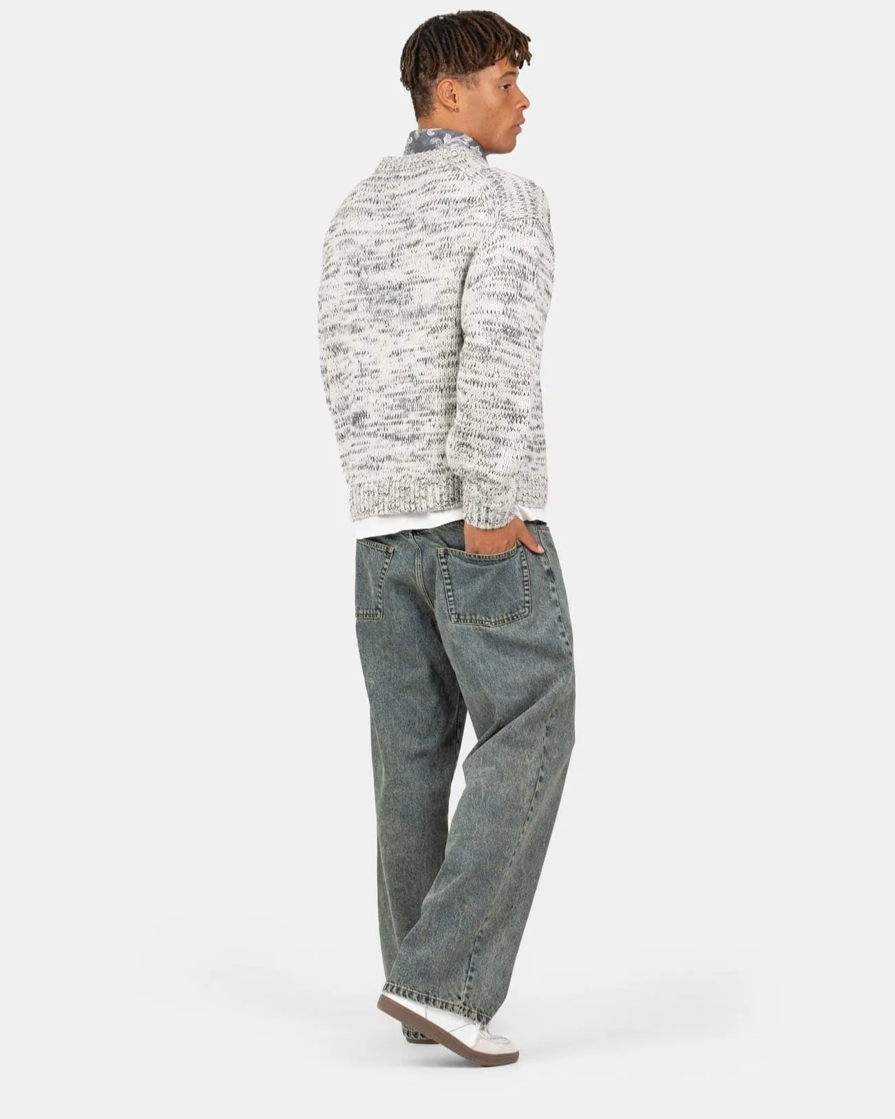 Baggy Denim Jeans Mid Blue Vintage Wash