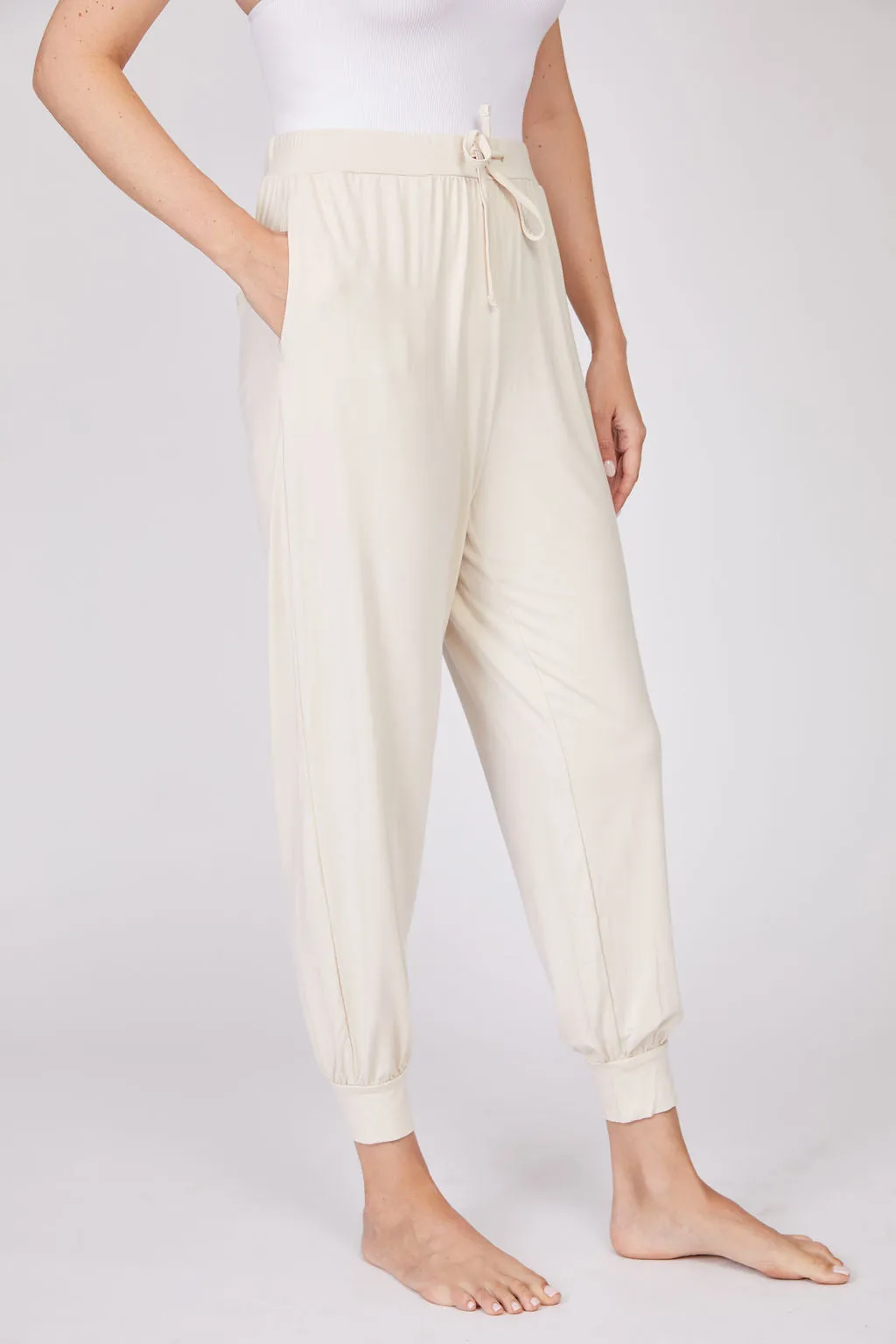 Bamboo Draped Jogger Pants