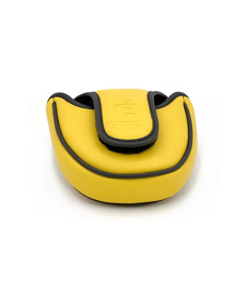 Baron Golf Leather Mallet Putter Cover made by Finest Calf Leather - Yellow