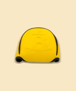 Baron Golf Leather Mallet Putter Cover made by Finest Calf Leather - Yellow