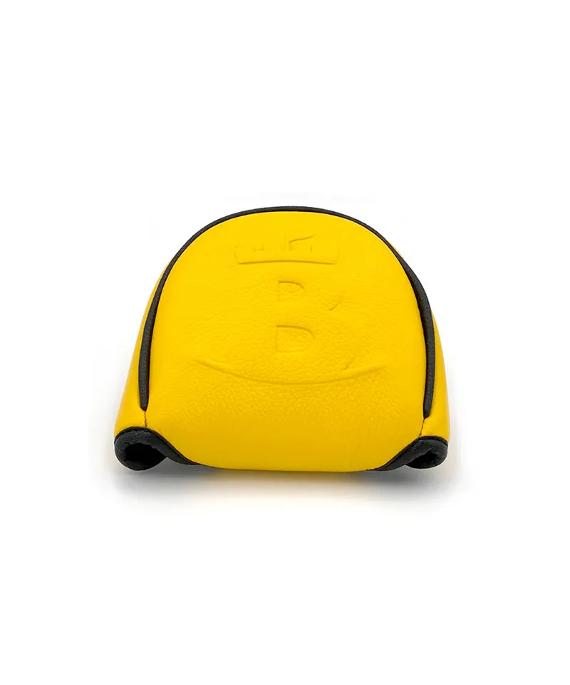Baron Golf Leather Mallet Putter Cover made by Finest Calf Leather - Yellow