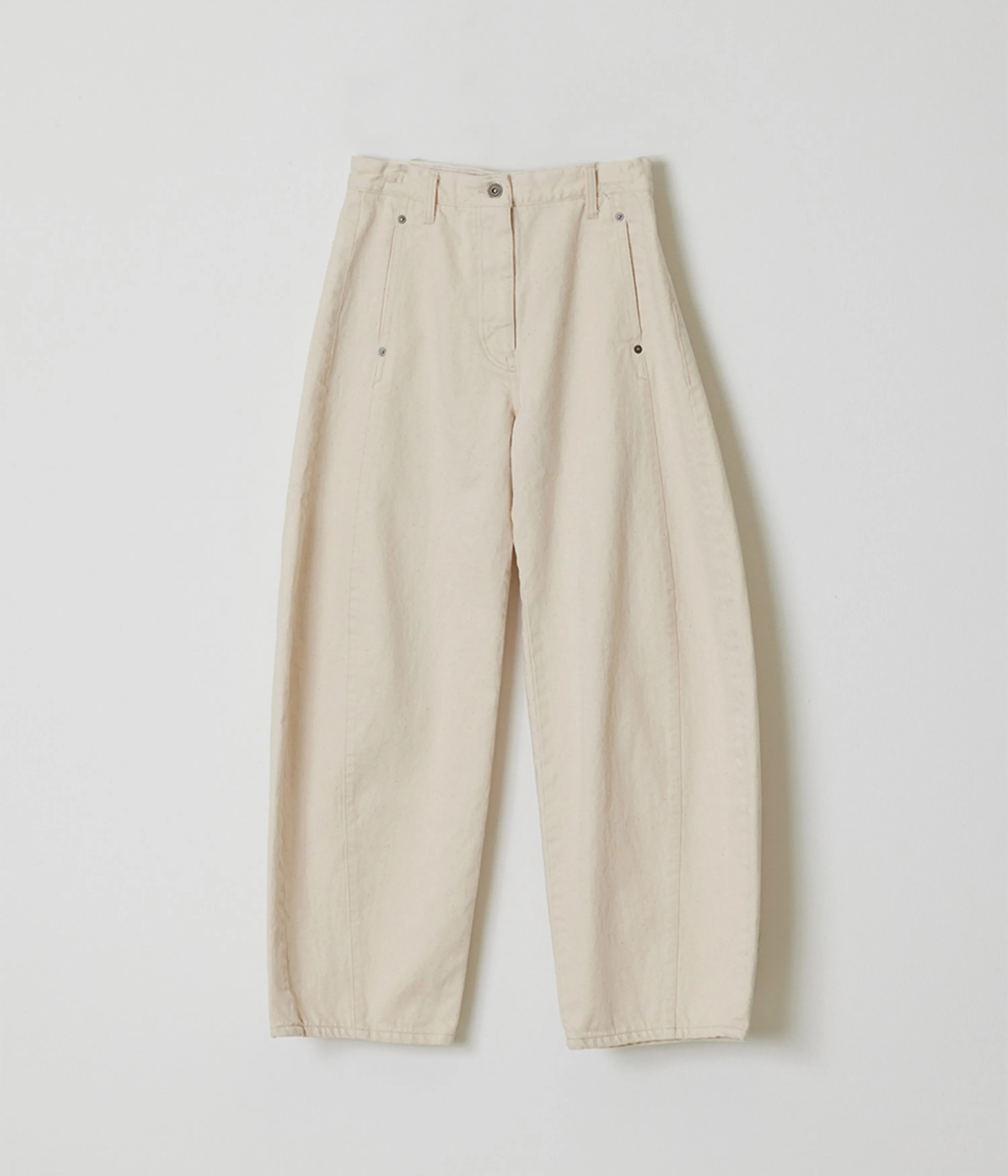 Barrel Denim Pants in Ivory