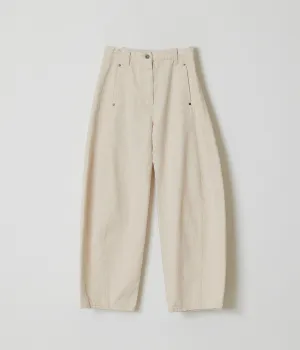 Barrel Denim Pants in Ivory