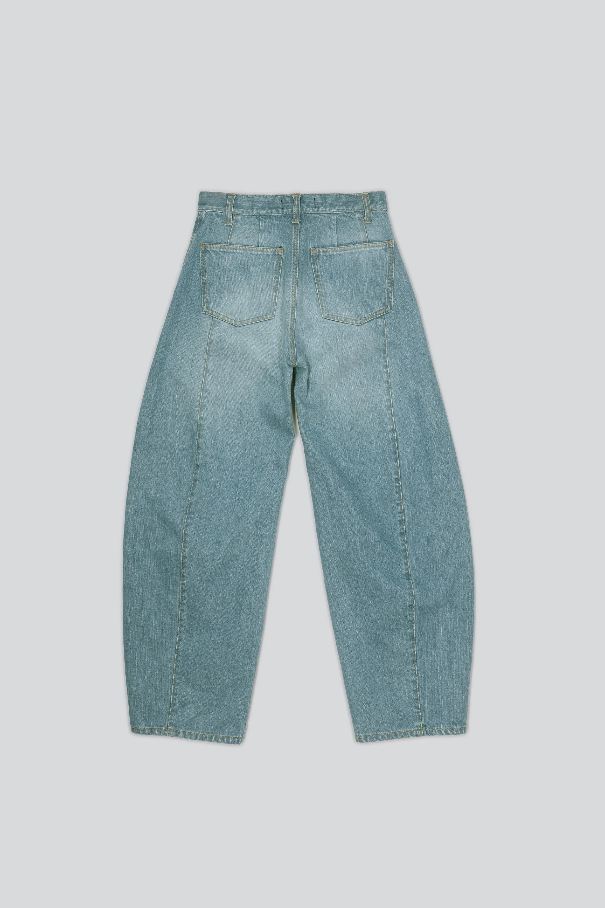 Barrel Denim Pants in Light Blue