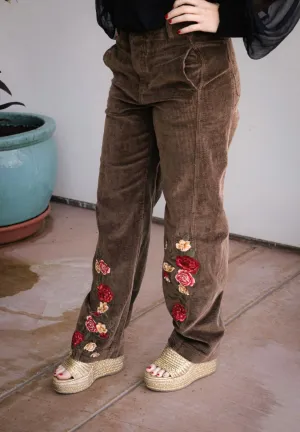 Bee's Roses Corduroy Pant
