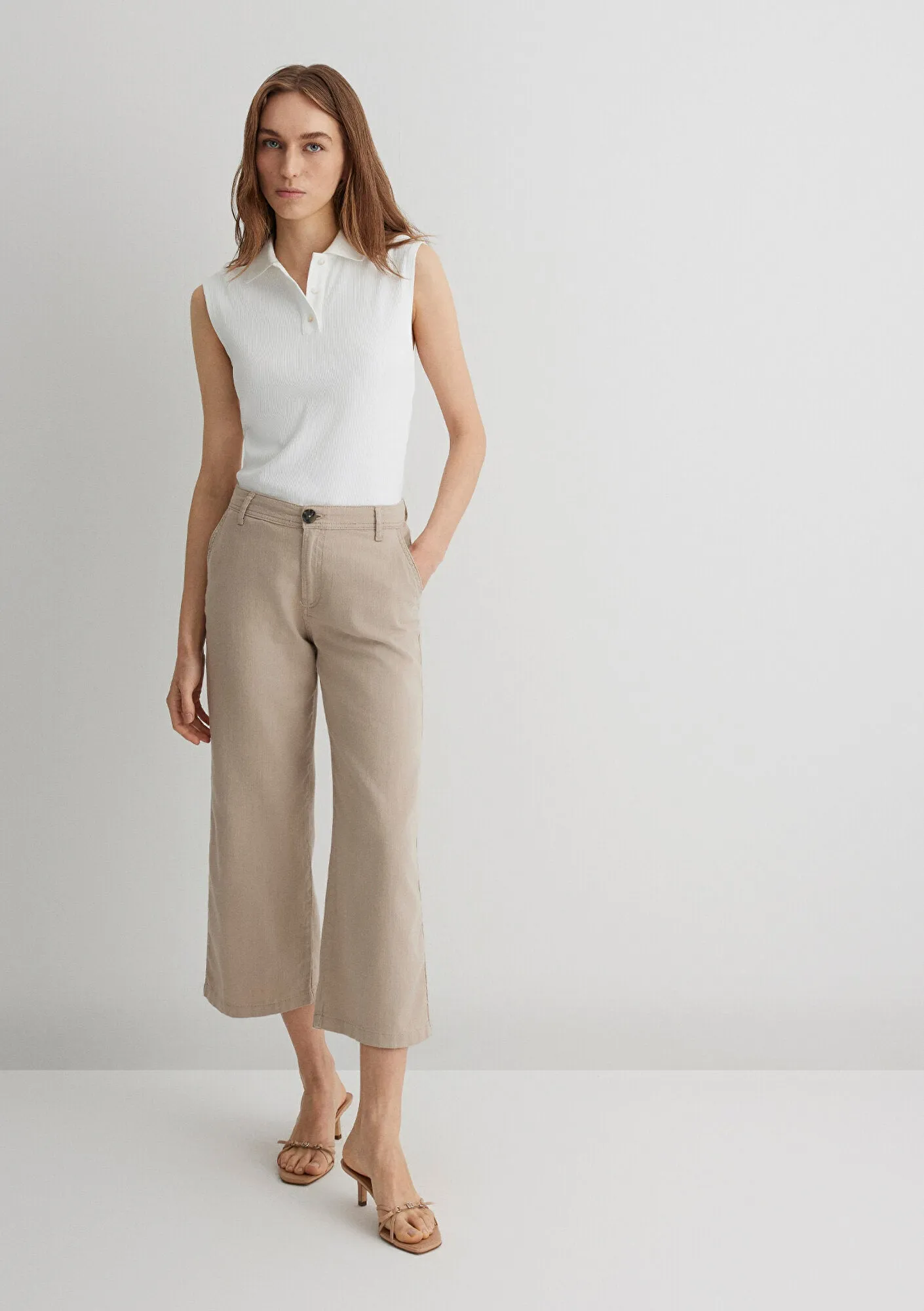 Beige Corduroy Pants