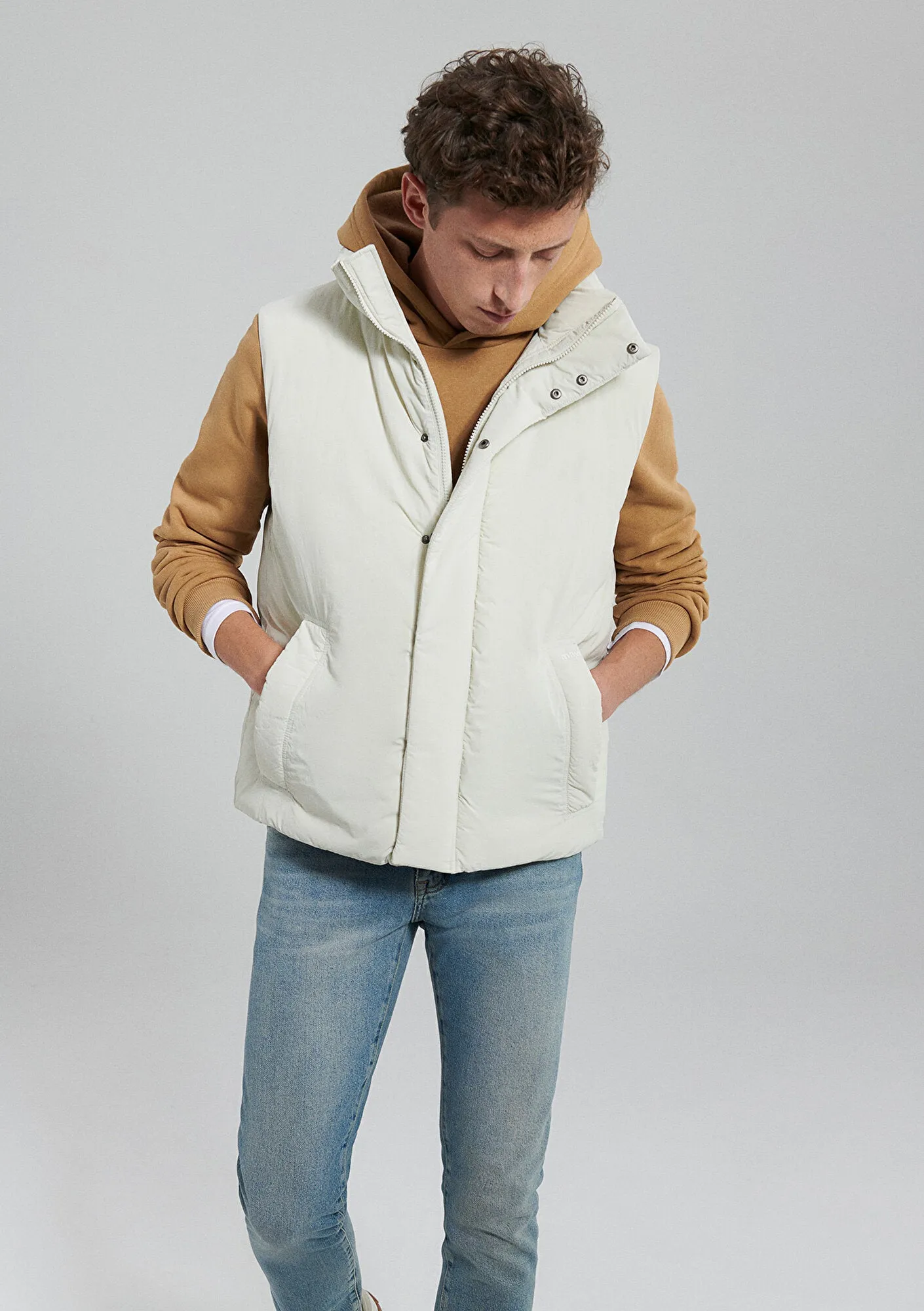 Beige Puffer Vest
