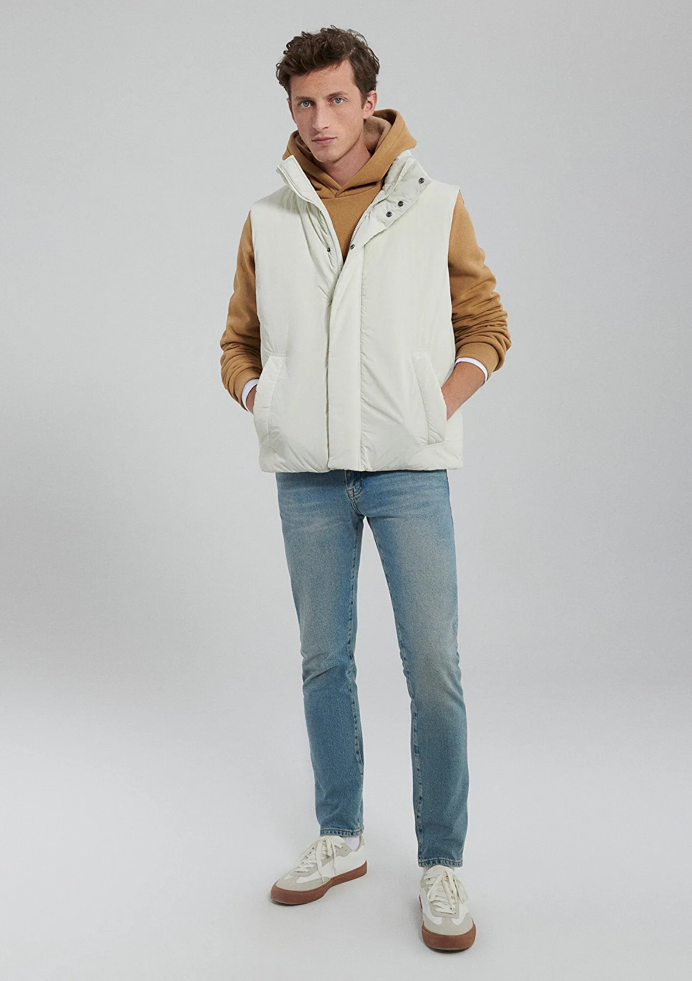 Beige Puffer Vest